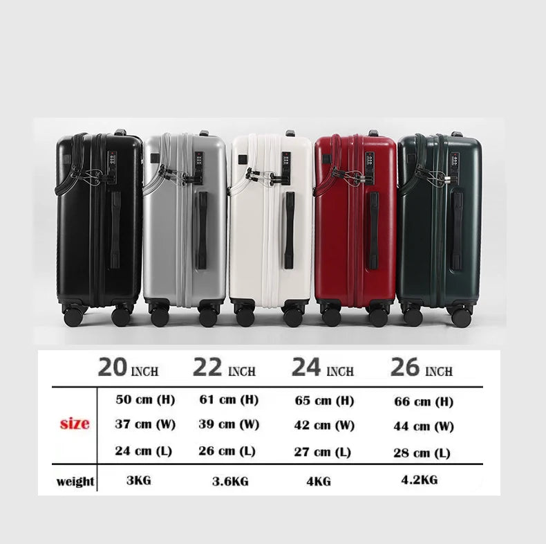 Custom Logo Suitcase Luggage Stylish Business Suitcase with Cup Holder Compact 20-inch Lightweight Carry-on-4